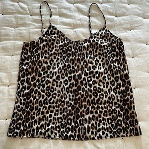 EQUPIMENT Leopard silk cami